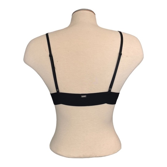 Pink by Victoria’s Secret Lace Triangle Bralette with Embroidered Roses on Black - Picture 8 of 16